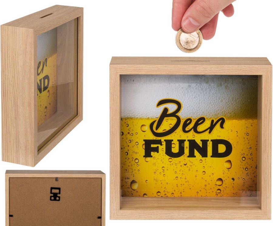 Out of the Blue Houten Spaarpot Beer Fund