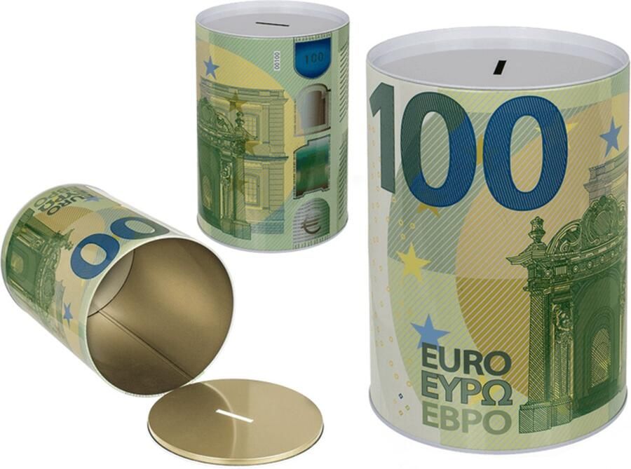 Out of the Blue Spaarblik 100 euro note 22x15cm (1 stuk) assorti