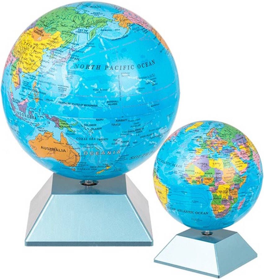 Out of the Blue Roterende wereldbol Rotating Globe -Decoratie wereldbol 14 CM Bureau accesoire Nederlandstalig