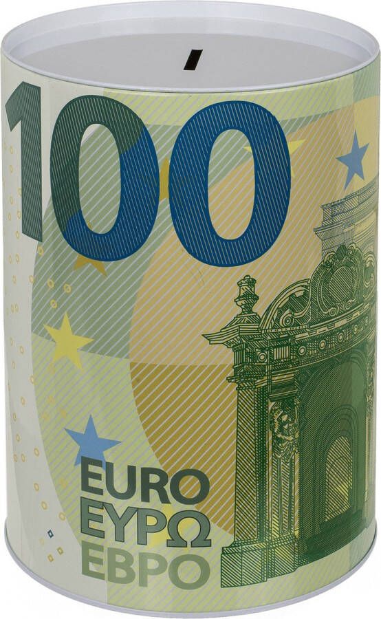 Out of the Blue Spaarpot 100 Euro bankbiljet metaal 22 x 15 cm Kind volwassenen XXL-size Spaarpotten