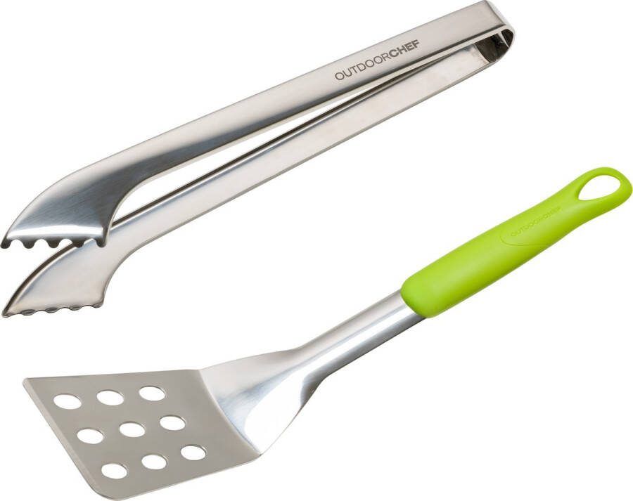 Outdoor Chef Outdoorchef Bestekset Starter 2-delig Groen. Zilver