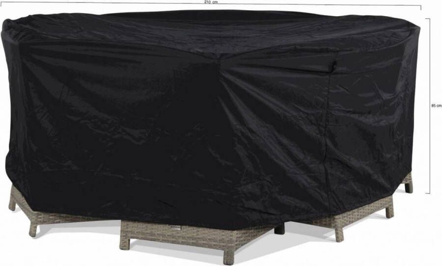 Outdoor Covers Outdoor Cover tuinsethoes rond 210 cm x (h) 85 cm Grijs-antraciet 100% weerbestendig