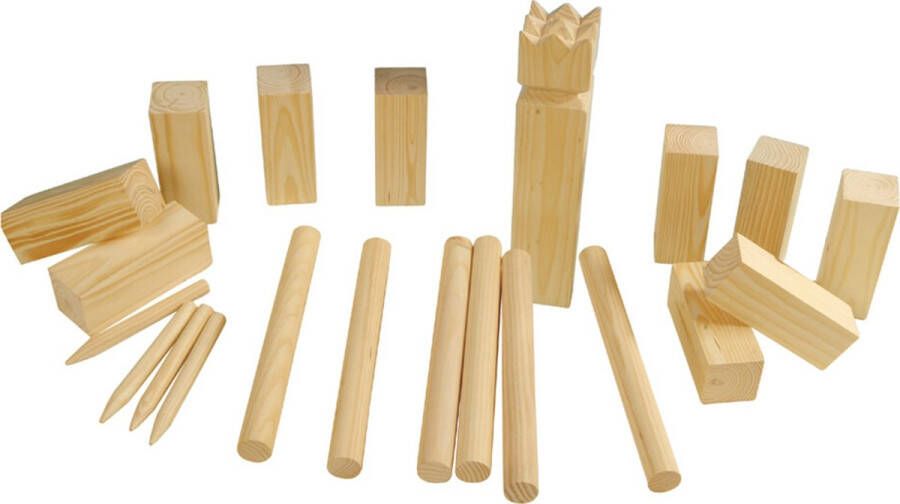 Outdoor 21-delig Kubb-spel set van hout Vang- en werpspel