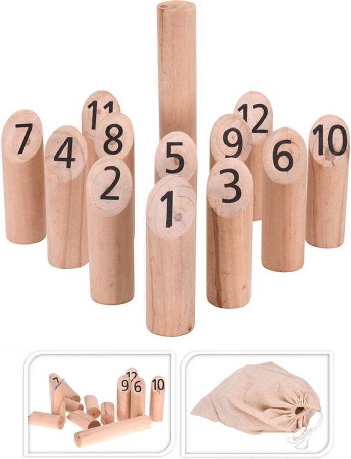 Outdoor Games Parya Official Kubb Set 13-delig Buitenspeelgoed Houten Kegels