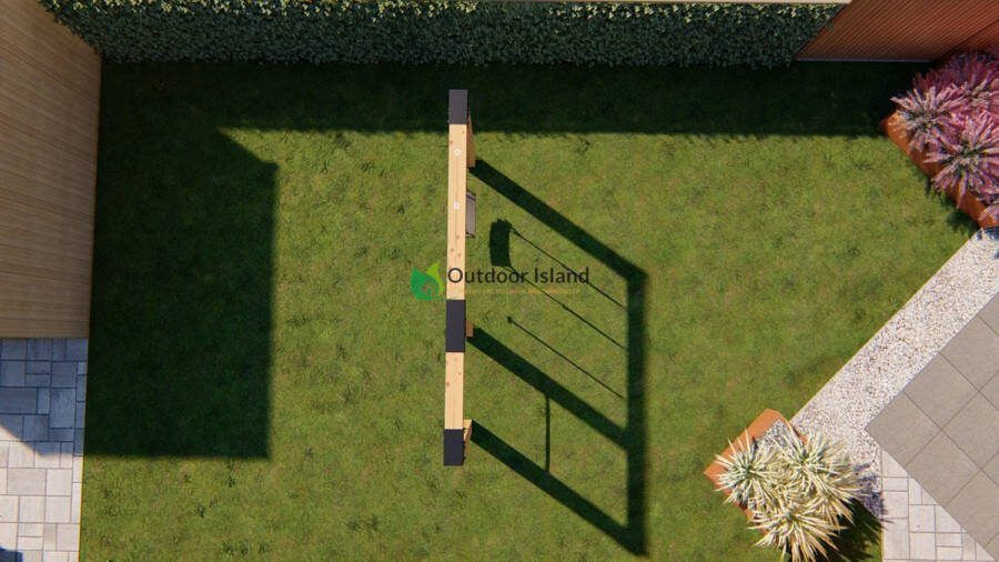 Outdoor Island BV Douglas schommel Anna 300 cm 90cm Antraciet duikelstang
