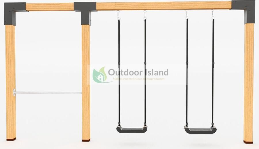 Outdoor Island Premium schommel Anna 400 cm 125 cm RVS duikelstang