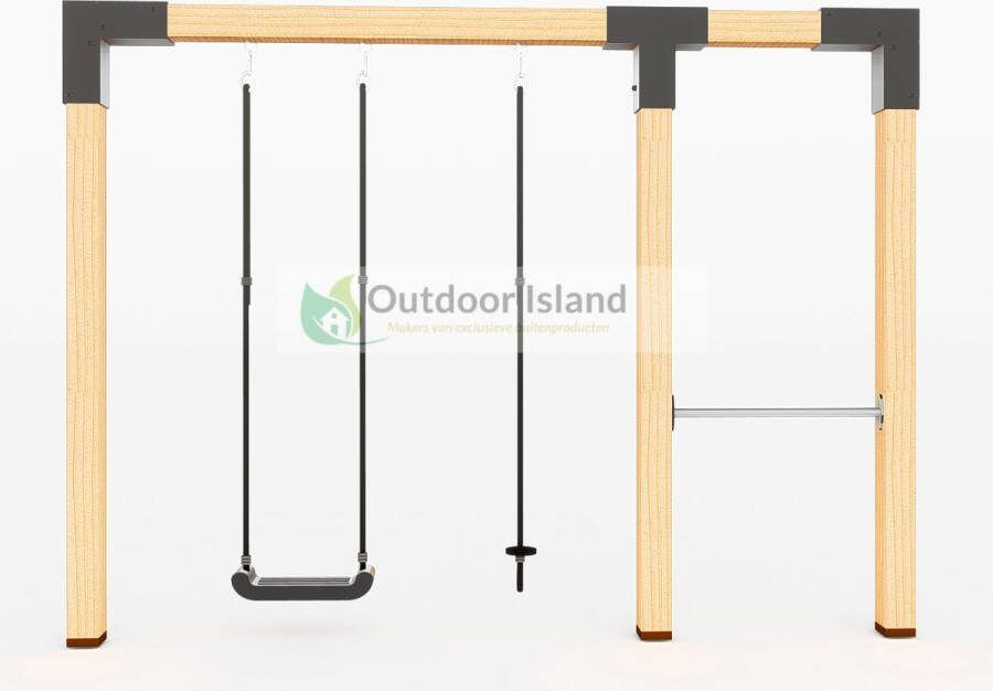 Outdoor Island Premium schommel Anna 300 cm 90 cm Groen duikelstang