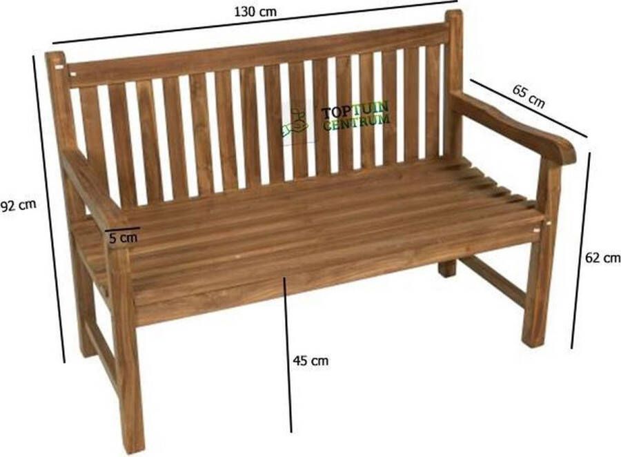 EezyLife Teak houten tuinbank tuinmeubel bank zitbank 130cm