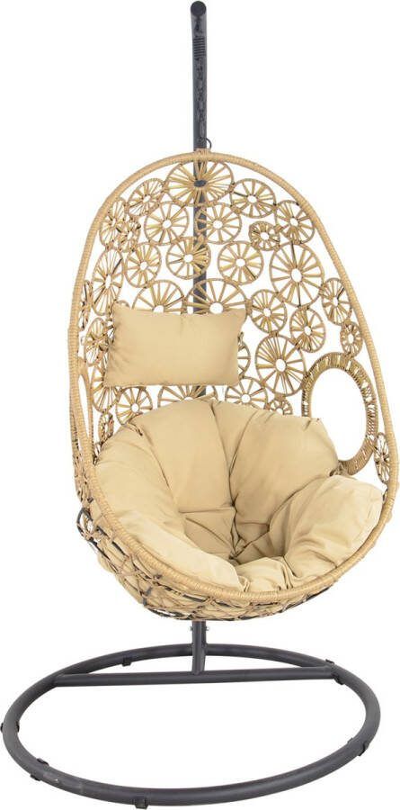Lesliliving Outdoor Living Hangstoel Flower Zand