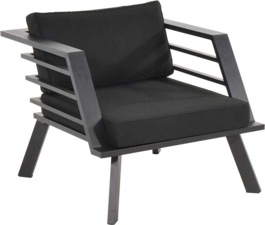 Tuinbankje.nl Regatta loungestoel aluminium zwart