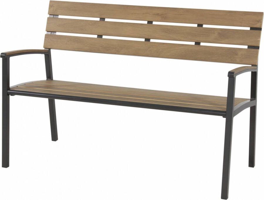 Outdoor Living Tuinbank Arezzo Polywood Aluminium Bruin en Antraciet 120cm