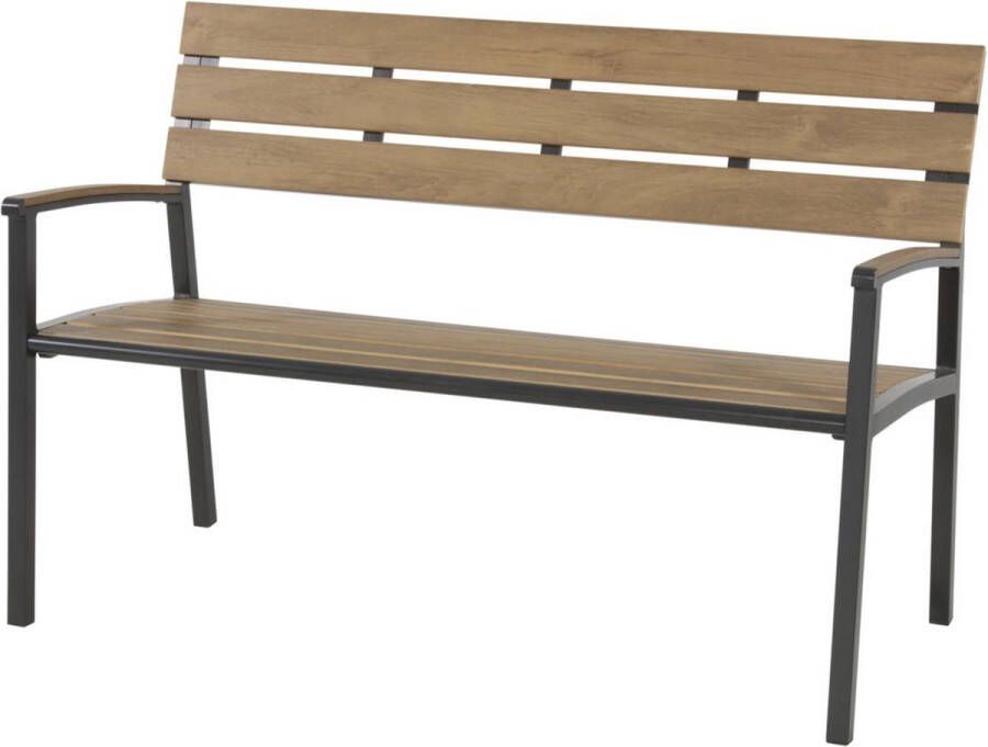 Outdoor Living Tuinbank Arezzo Polywood Aluminium Bruin en Antraciet 120cm