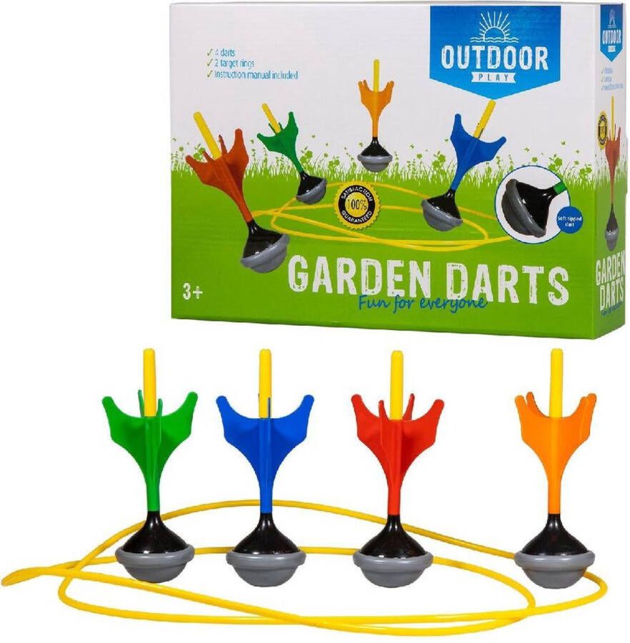 OUTDOOR PLAY Giant Garden Darts Speelgoed Darts van 23cm Scorering van 50cm 4 Darts