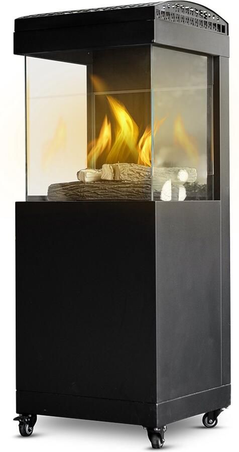 Outr Tuinhaard Terrasverwarmer Zwart Keramische houtblokken 8 5 kW 134 5 x 50 x 50 cm