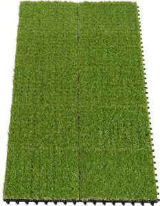 Outsunny 10 stuks kunstgras terrastegels vloertegel grasmat 30x30 cm 2 5mm groen 844-127