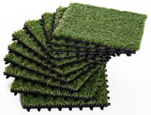 Outsunny Kunstgras terrastegels 10 stuks vloertegel grasmat 30x30 cm 2 5mm groen 844-126