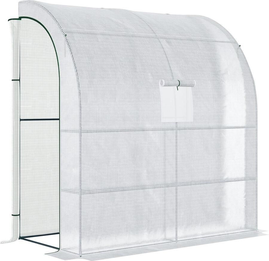 Outsunny Sunny Foliekas met 2 deuren UV-bescherming Staal PE Wit 200 x 100 x 215 cm