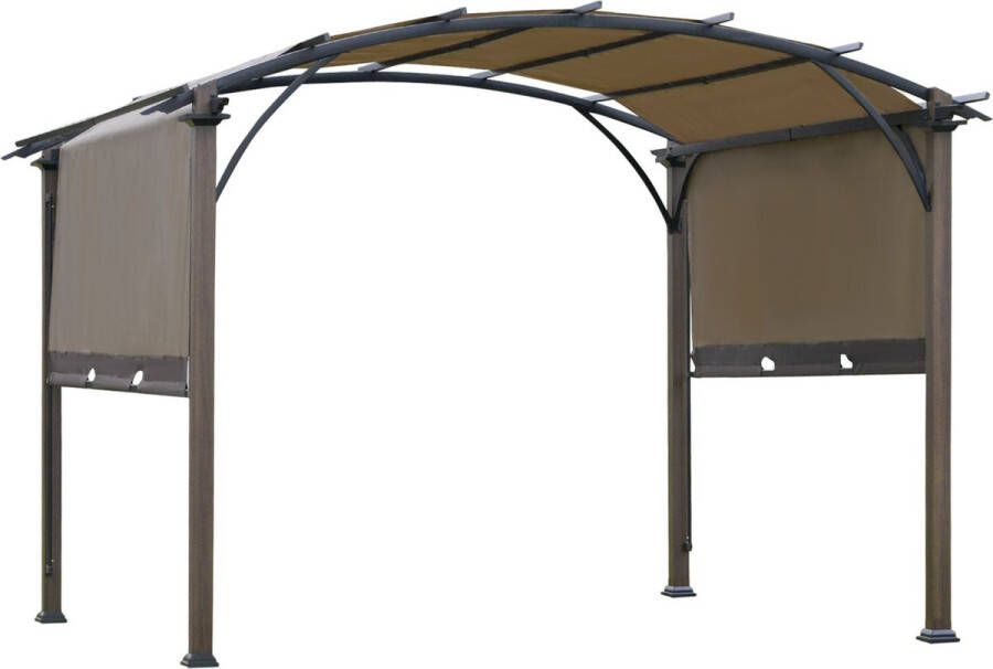 Outsunny Sunny Paviljoen pergola met verstelbaar stoffen dak uv +50 waterbestendig textileen staal