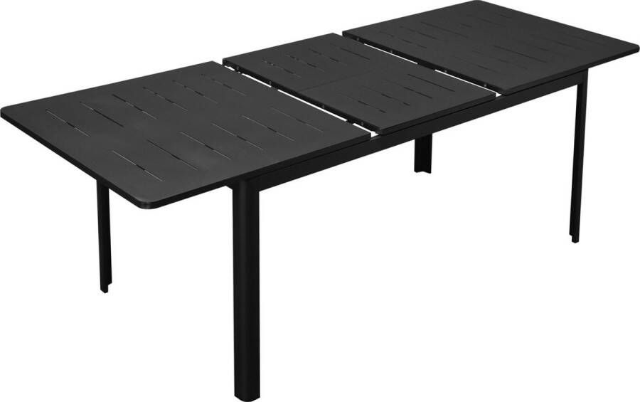 Outsunny Sunny Uitschuifbare balkontafel 180-240 cm terrastafel uitschuifbare eettafel buiten aluminium zwart