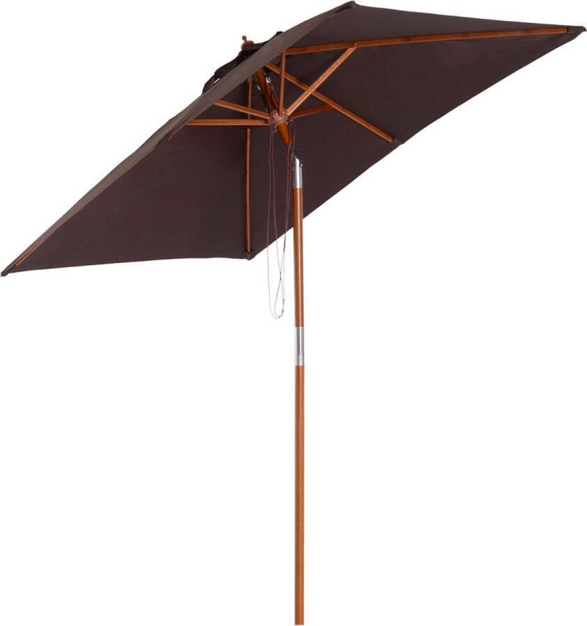 Outsunny Zonnescherm tuinscherm knikbaar bescherming tegen de zon 3-delig hout+polyester KP-D0GQ-5MQW