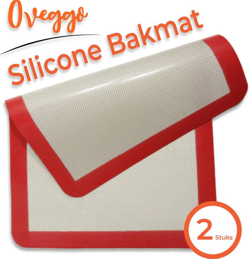 Oveggo Herbruikbare Silicone bakmat (set van 2) bakmat oven -bakgerei-hygienische en onderhouds vriendelijk-- siliconen bakmat-bakmatten -ovenmat- deegmat-bakmat-oven-bestendig I.P.V. bakpapier-patisseriemat