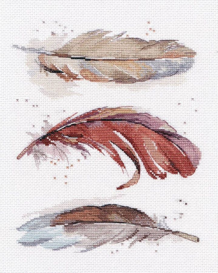 Oven Borduurpakket Feathers Veren 16 count aida telpatroon