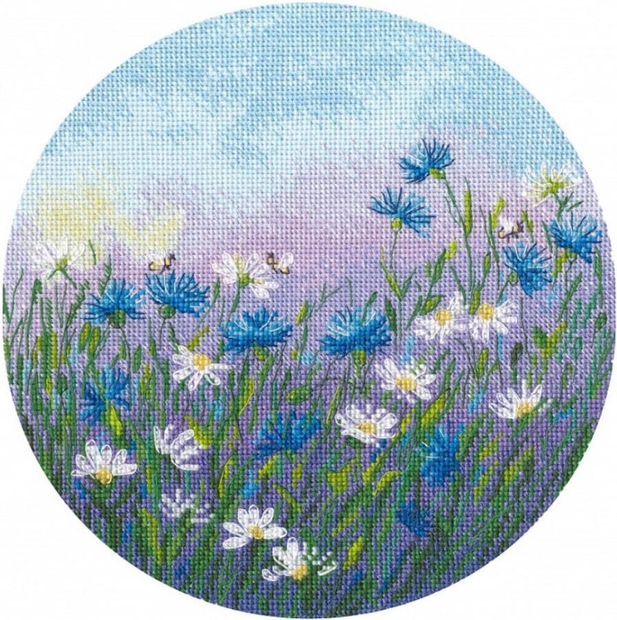 Oven Borduurpakket 1580 Korenbloem Veld (Cornflower field)