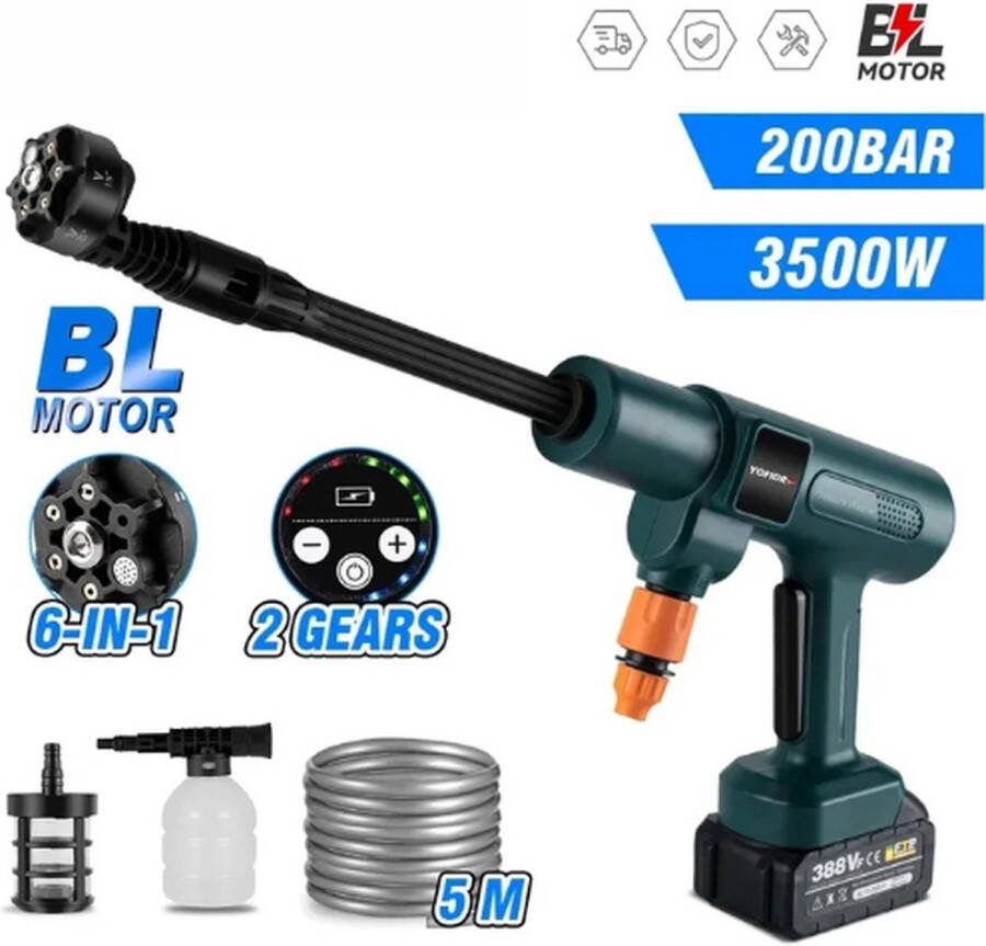 Overeem products Overeem s hogedrukreiniger op accu hogedrukreinigers 6 in 1 200bar 18v accu