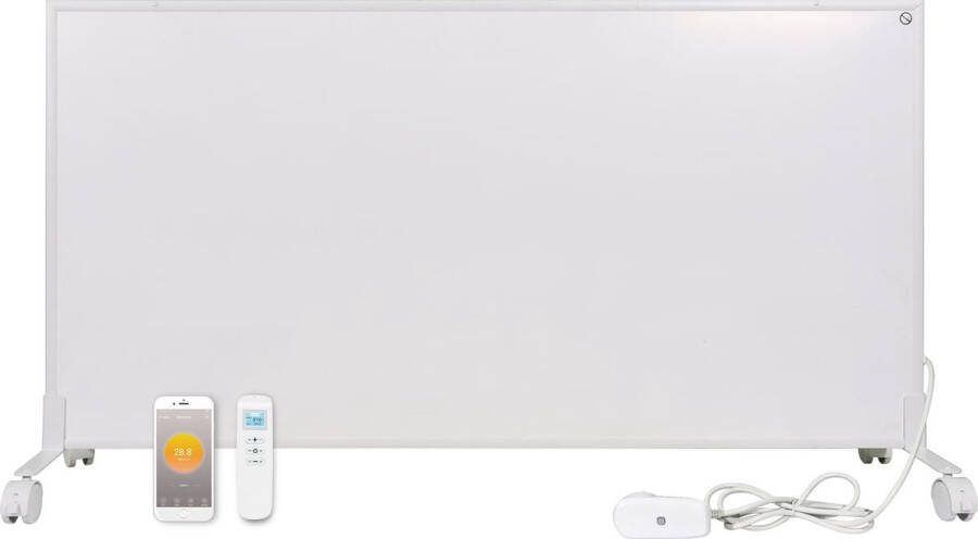 Overmania Infraroodpaneel 700W 122x62cm WiFi Bestuurbaar Instelbare Thermostaat Veilig en Energiezuinig Exclusief wielen