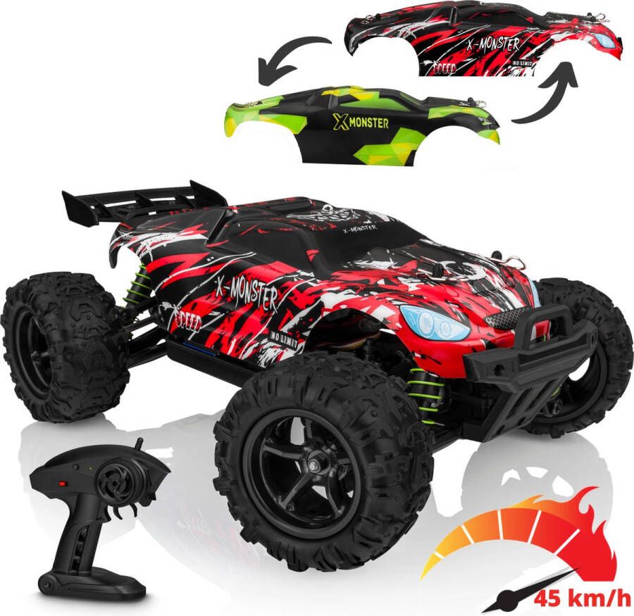 Overmax X-Monster 3.5 RC Auto Extra Carrosserie 4x4 wielaandrijving 45km h Bereik tot 100 m Schaal 1:18