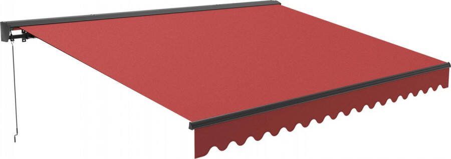 Oviala Half-integrale zonnescherm van 2 5x2m in rood aluminium