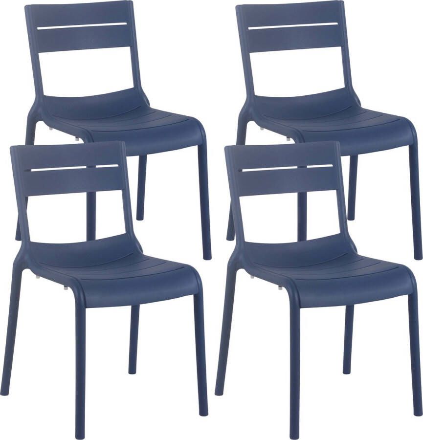Oviala Paname Set Van 4 Pacific Blue Kunststof Terrasstoelen