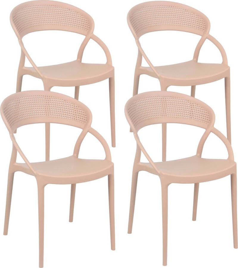 Oviala Madrid Set Van 4 Roze Terrasstoelen