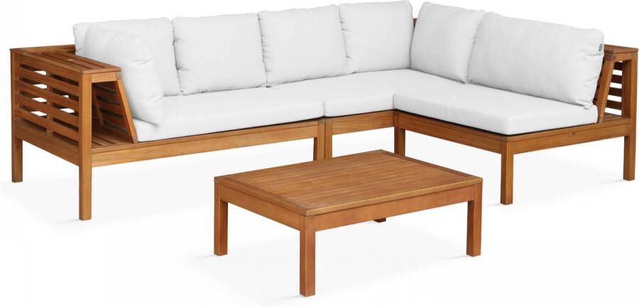 Oviala Maupiti Tuinset Met 2 Banken 1 Fauteuil En Een Crèmekleurige Maupiti Tafel