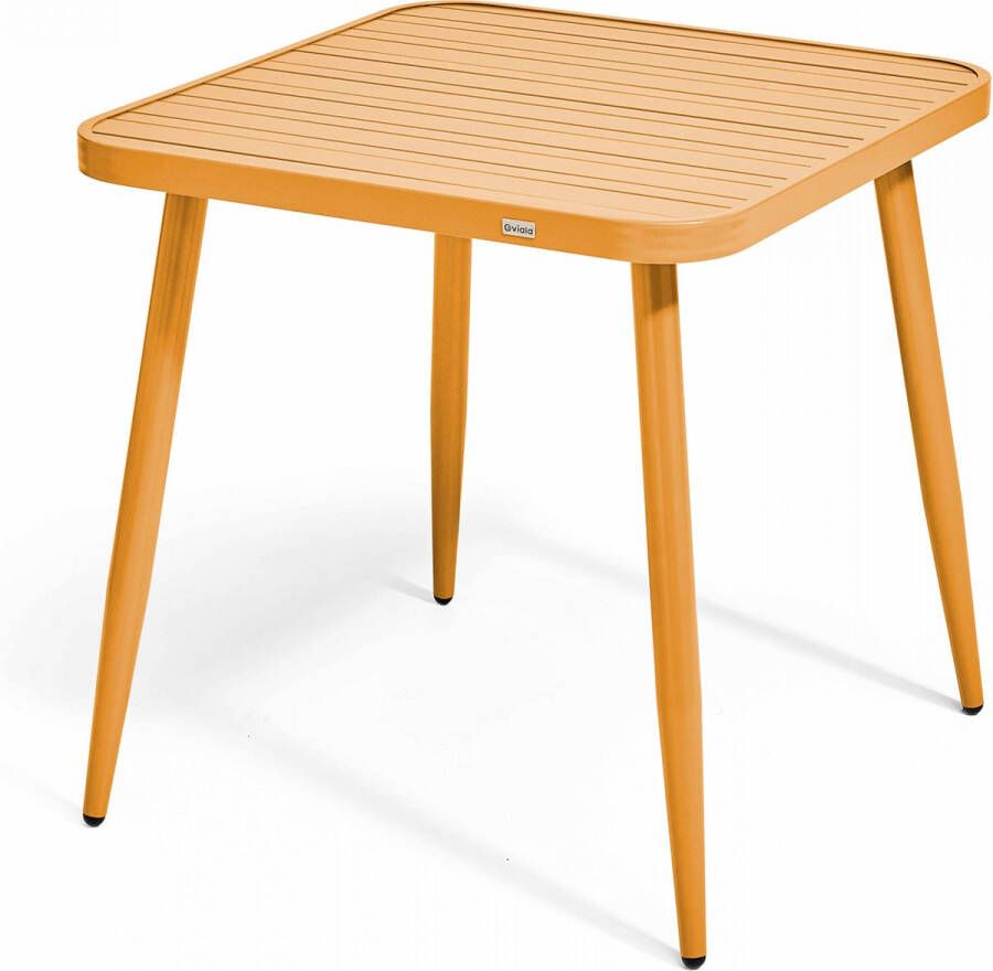 Oviala Bristol Vierkante Tuin Tafel Van Geel Mosterd Aluminium
