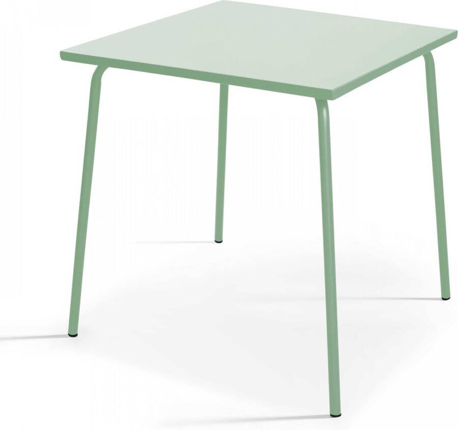 Oviala Palavas Vierkante Tuin Tafel Van Groen Salie Metaal 70cm