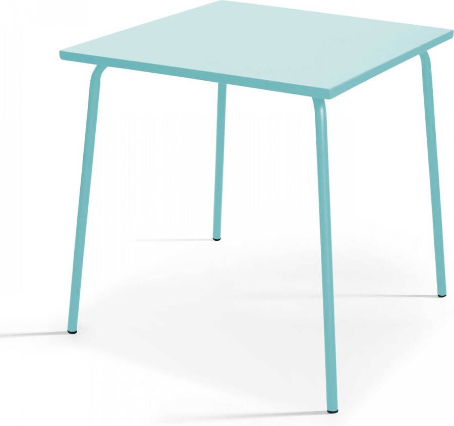 Oviala Palavas Vierkante Metalen Tuintafel In Turquoise 70 Cm