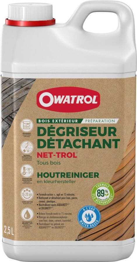 Owatrol Net-Trol Houtontgrijzer & ontvetter voor tropische houtsoorten 2 5 L