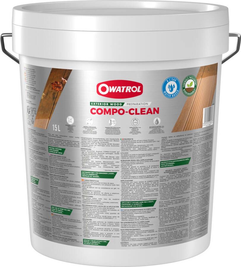 Owatrol Ontvetter voor composiet hout COMPO-CLEAN 15 liters