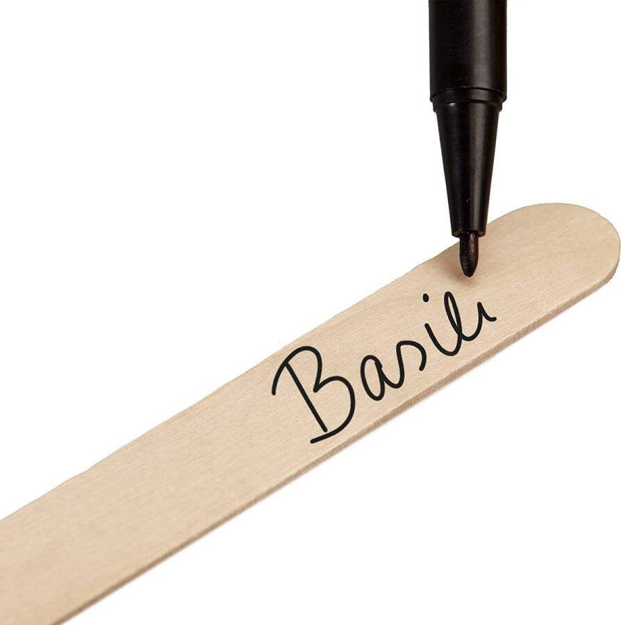 Houten Tekens Om Op Te Schrijven Houten Plantenstekers In Set Met 60x Plantenstekers