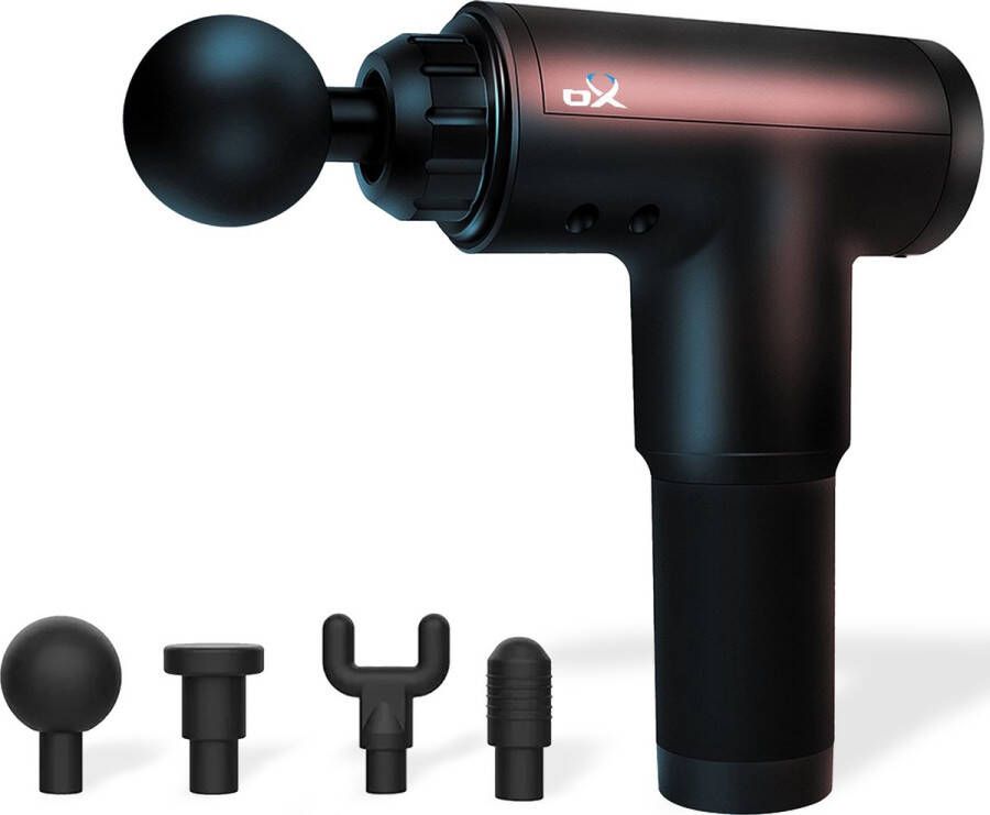 Ox-Sports Ox Massage Gun Sport en Relax Massage Apparaat 4 Opzetstukken Massage Apparaat Massage Pistool Professioneel Inclusief Koffer Zwart