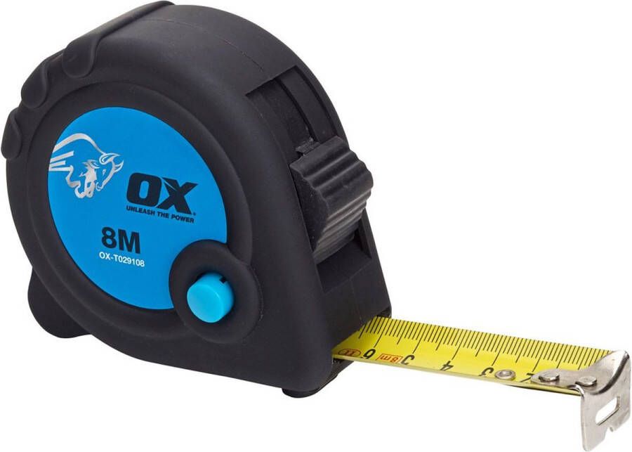 OX tools OX Pro Rolmaat 8m met dubbele rem functie