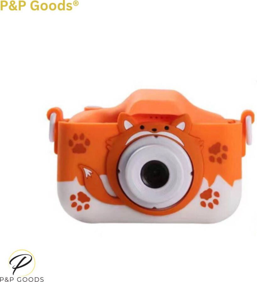 P&P Goods Kids Digitale Kindercamera HD 1080p 32GB micro sd kaart Fototoestel Voor Kinderen Ook voor selfies Oranje