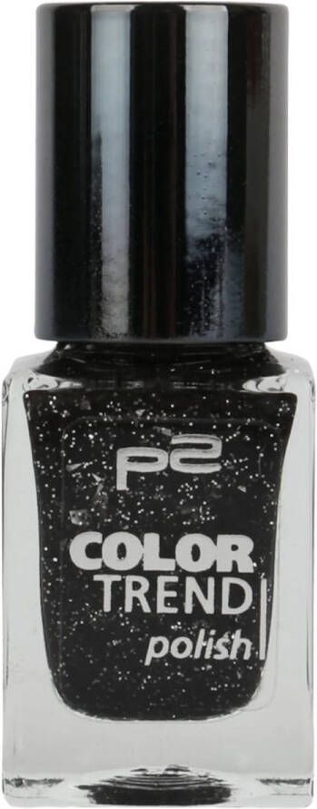 P2 Cosmetics EU Coloe Trend Nagellak 070 Black Glitter 10ml Black zwart met Glittertjes