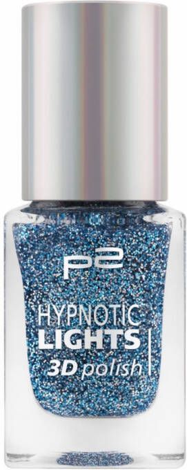 P2 Cosmetics EU Hypnotic Lights 3D Top Coat Nagellak 080 Pool Glow 10ml Sky blue Glitters