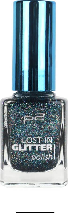 P2 EU cosmetics Lost In Glitter Nagellak 040 Be Cool mix Blue-Blauw 11ml
