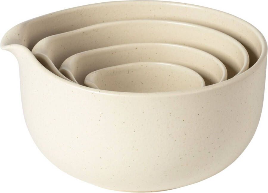 Pacifica by Casafina servies Creme set van 4 mengkommen 13 18 22 28 cm Made in Portugal
