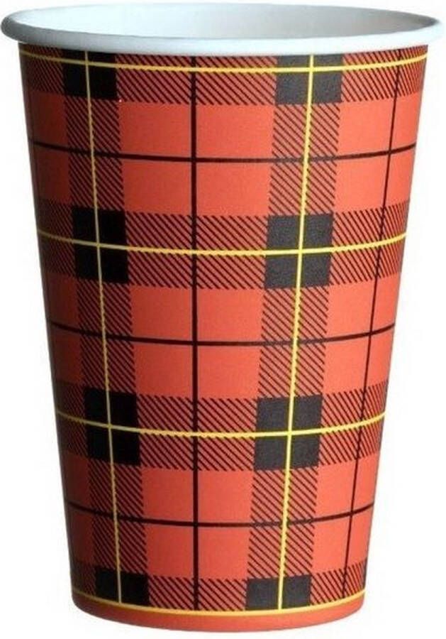 PackagingDirect Scotty bekers koffiebekers Schotse Ruit 7oz 180cc – 2.500 stuks