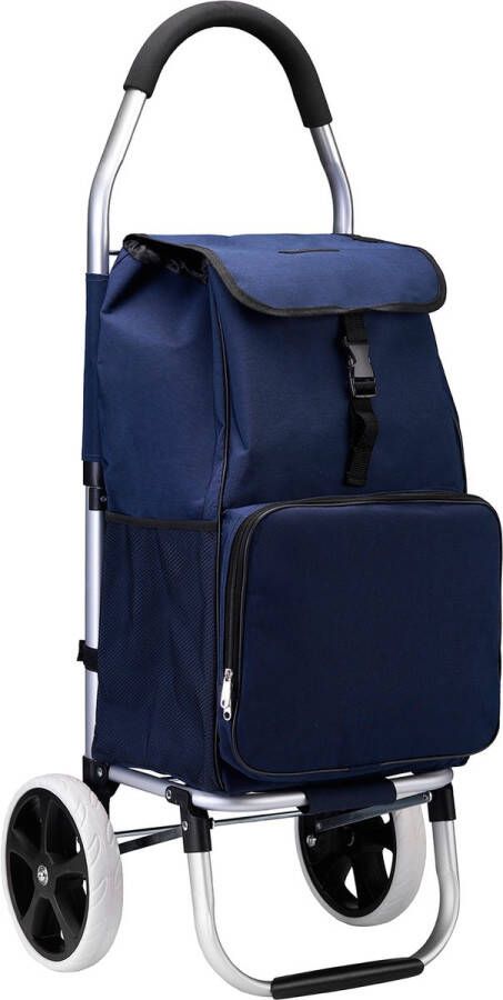 Packaway Boodschappentrolley met koelvak 45L boodschappenwagen steekwagen functie BLAUW