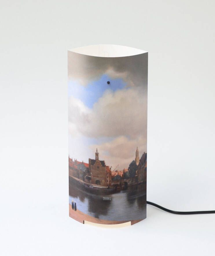 Packlamp Tafellamp groot Gezicht op Delft 36 cm hoog ø15cm Inclusief Led lamp